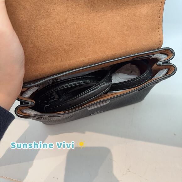 NWT Coach Emory Top Handle Bag Soft pebble leather CCE53 Gunmetal/Black - Picture 6 of 13